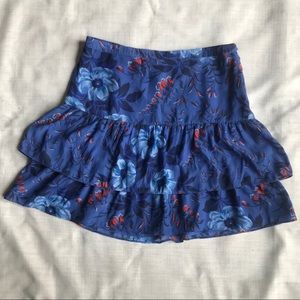 Loft ruffled tropical skirt
